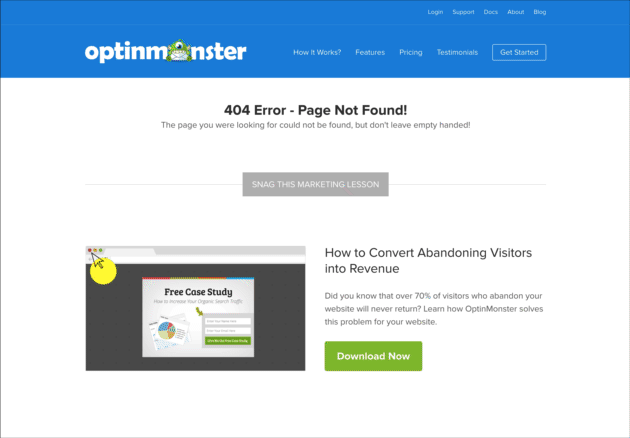 OptinMonster –带引导磁铁的404页示例-2
