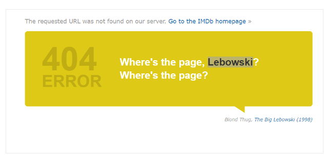 IMDB –有趣且涵盖品牌的404页面示例